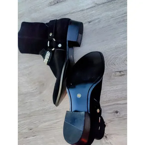 Saint Laurent Wyatt 40 Harness Chain Boots Harry Styles Rockstar Style Size 10.5 - Picture 2 of 3